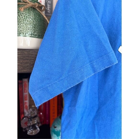 🐿️ Vintage Single Stitch Hanes Beefy-T Cotton Hang Loose Maui Blue T-Shirt Large - Picture 5 of 7